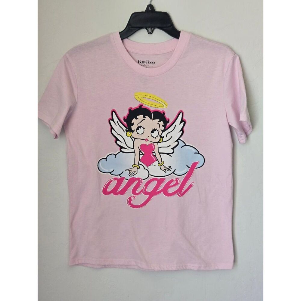 Betty Boop Angel Graphic Tee Shirt Pre-owned. Pink. Size S.
